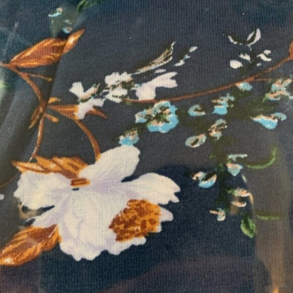 Time and Tru NWT Long Sleeve Semi-Fitted Midi Maternity Dress Navy Floral 678 - Picture 4 of 5